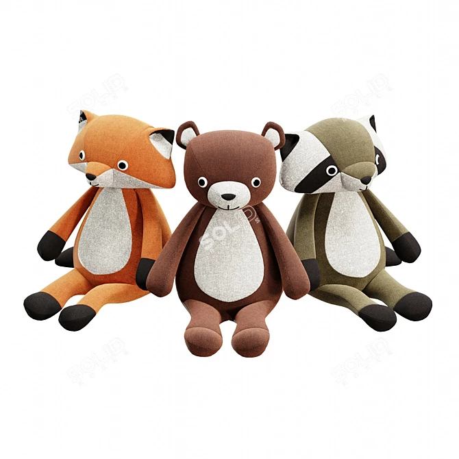 Wild Cub Plush Toys 3D model image 1