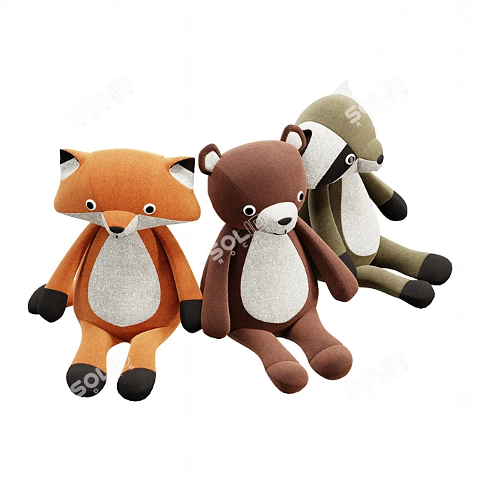 Wild Cub Plush Toys 3D model image 2