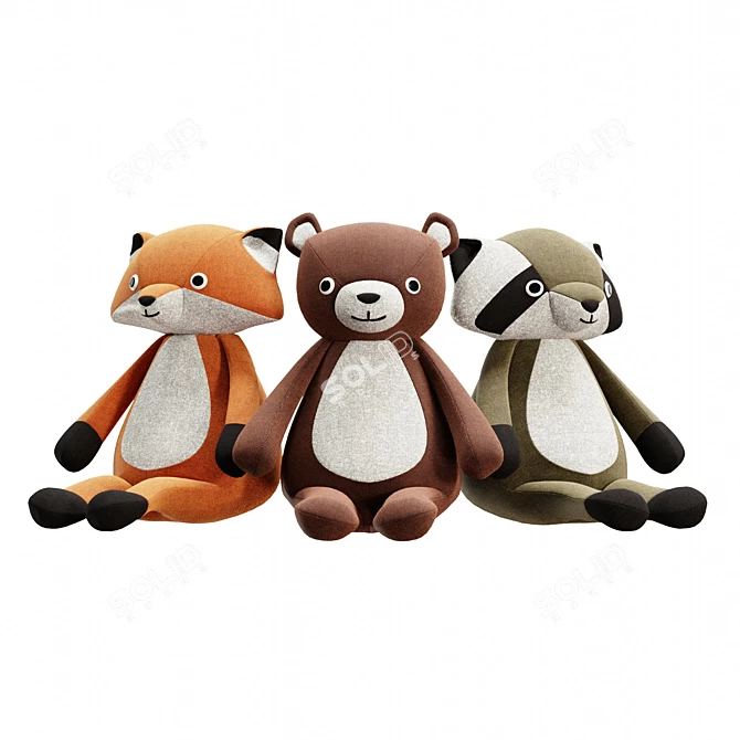 Wild Cub Plush Toys 3D model image 3