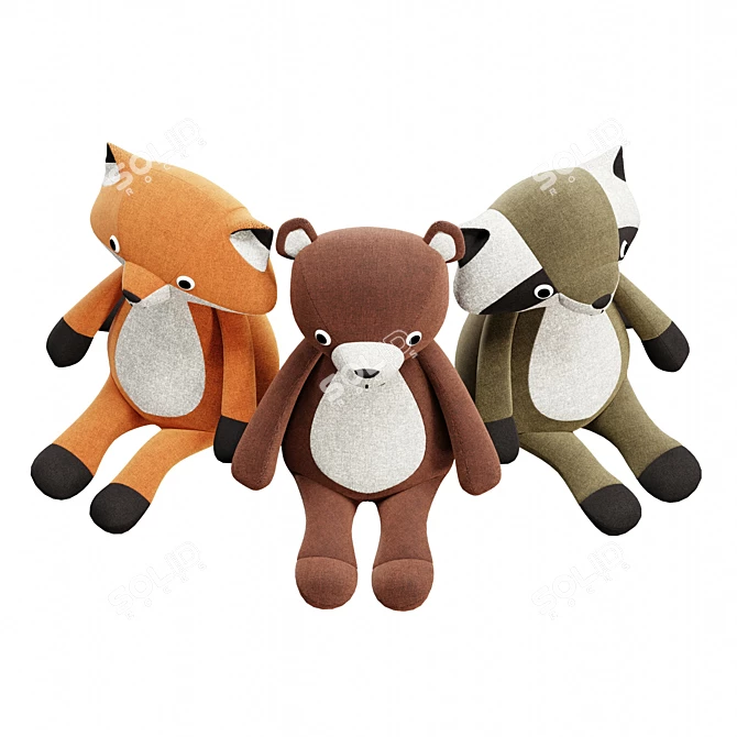 Wild Cub Plush Toys 3D model image 4