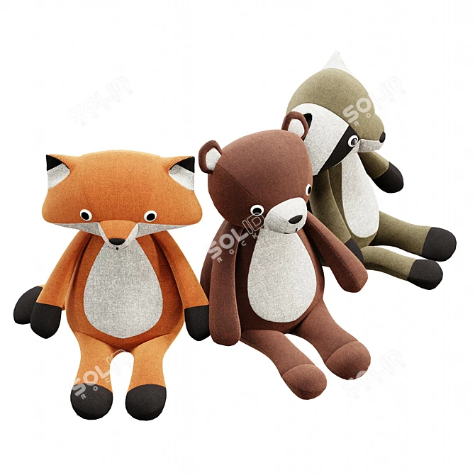 Wild Cub Plush Toys 3D model image 5