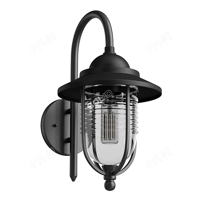 Black Fisherman Outdoor Wall Lantern 3D model image 1