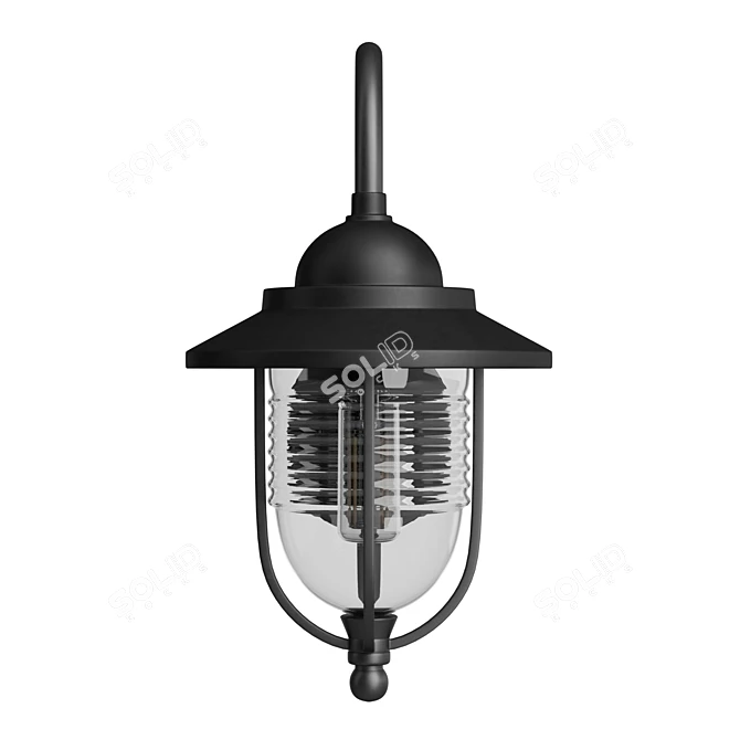Black Fisherman Outdoor Wall Lantern 3D model image 2