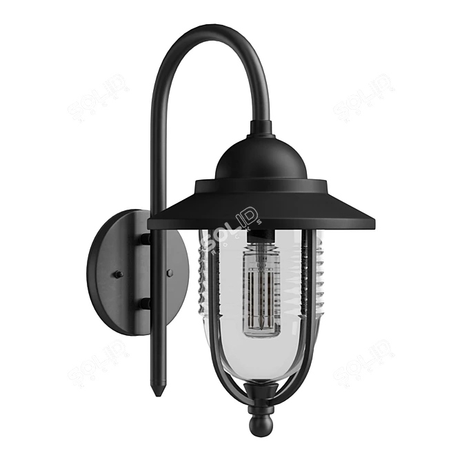 Black Fisherman Outdoor Wall Lantern 3D model image 3