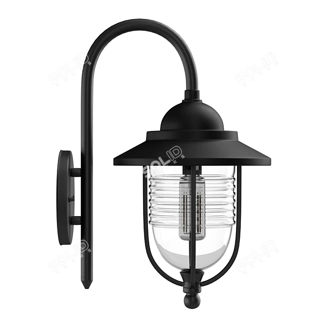 Black Fisherman Outdoor Wall Lantern 3D model image 5