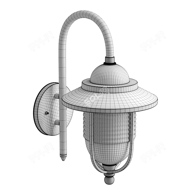 Black Fisherman Outdoor Wall Lantern 3D model image 6