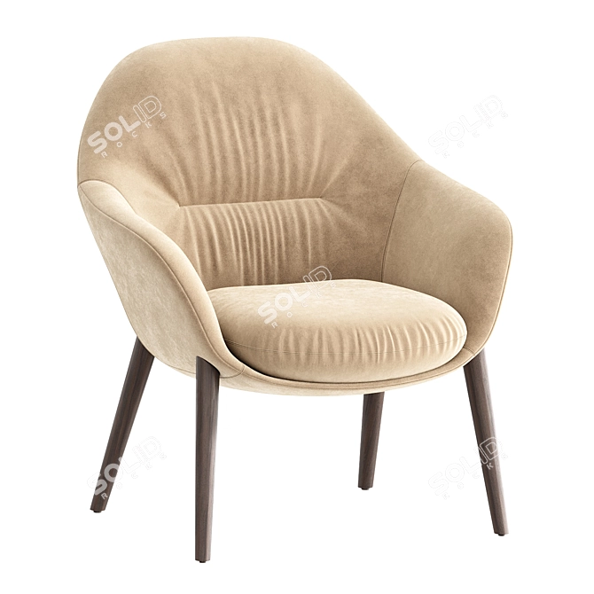 Modern Leather Armchair Remus 3D model image 1