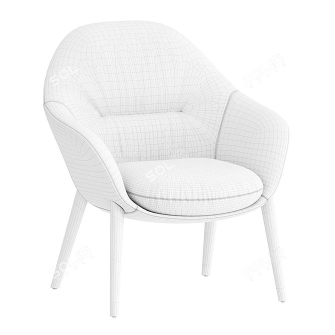 Modern Leather Armchair Remus 3D model image 2