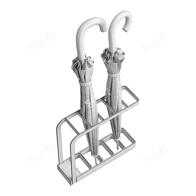 Heavy Duty Iron Umbrella Stand 3D model image 6