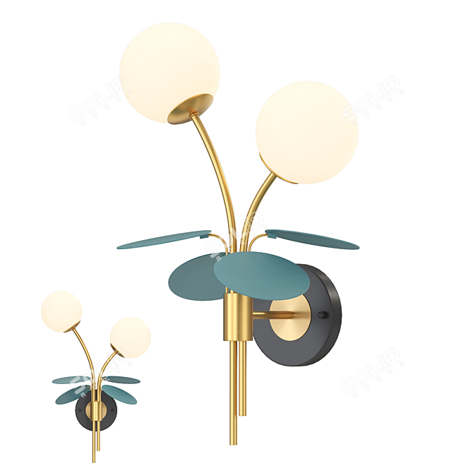 Matisse B Wall Lamp with Blue Accents 3D model image 1