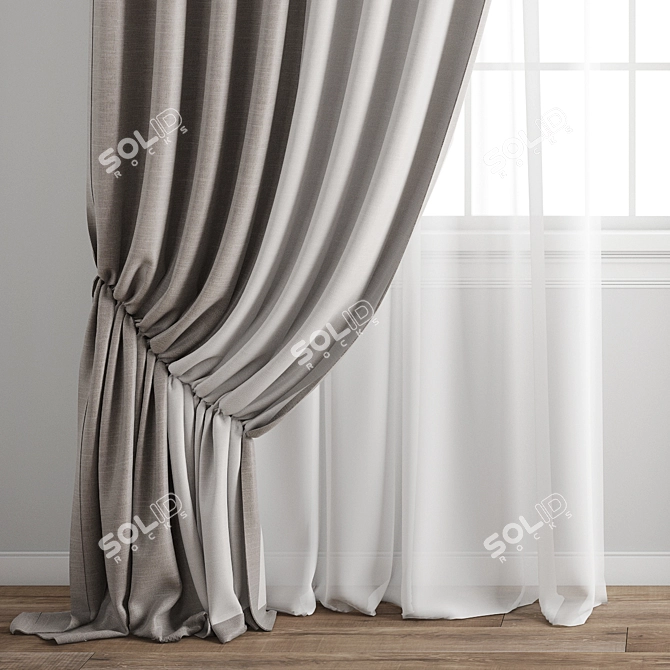 Premium Polygonal Curtain Model 3D model image 3