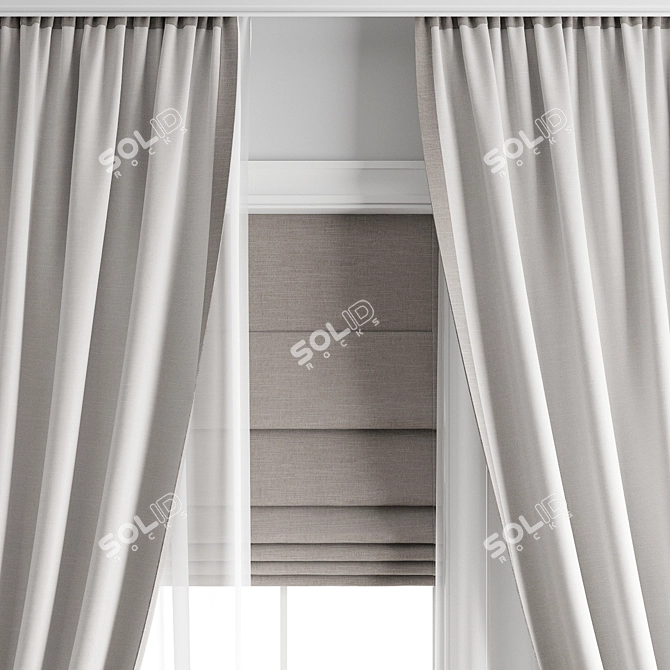 Premium Polygonal Curtain Model 3D model image 4