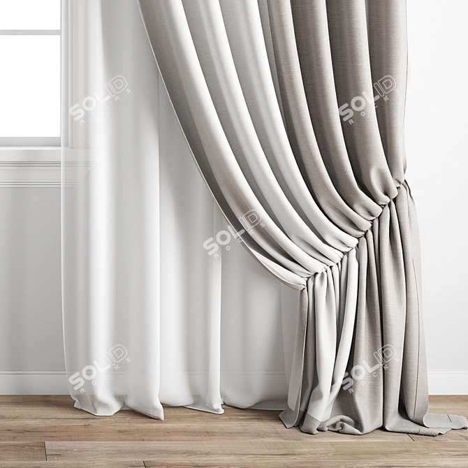 Premium Polygonal Curtain Model 3D model image 5