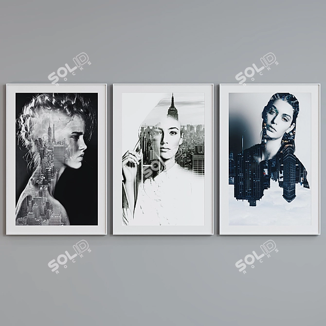  Urban Portraits Wall Frame Set 3D model image 2