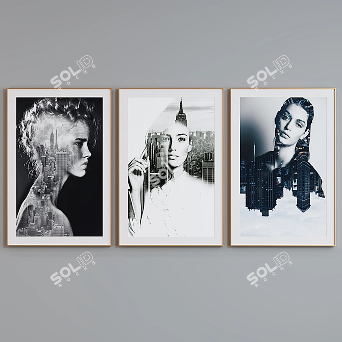  Urban Portraits Wall Frame Set 3D model image 3
