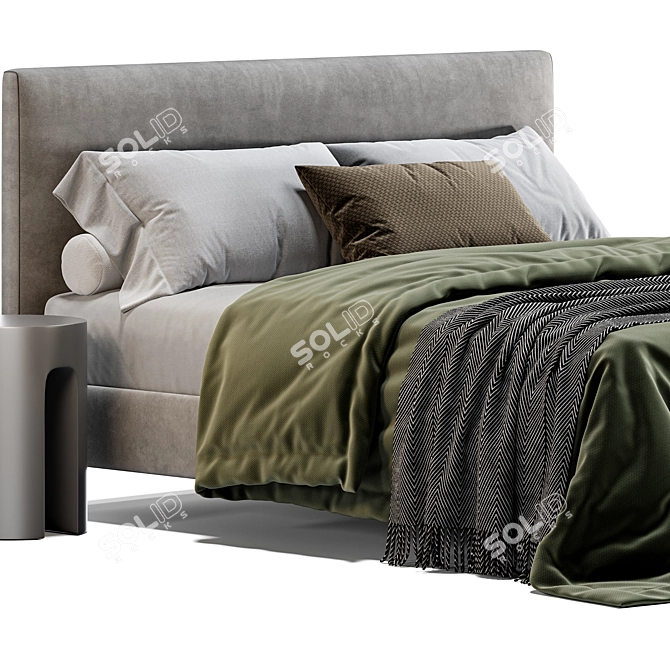 Luxury Double Bed Model Download 3D model image 2