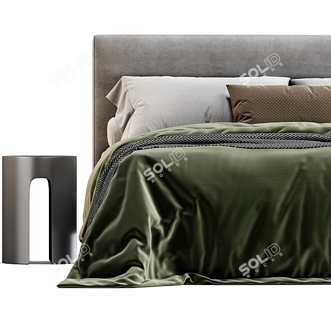 Luxury Double Bed Model Download 3D model image 3