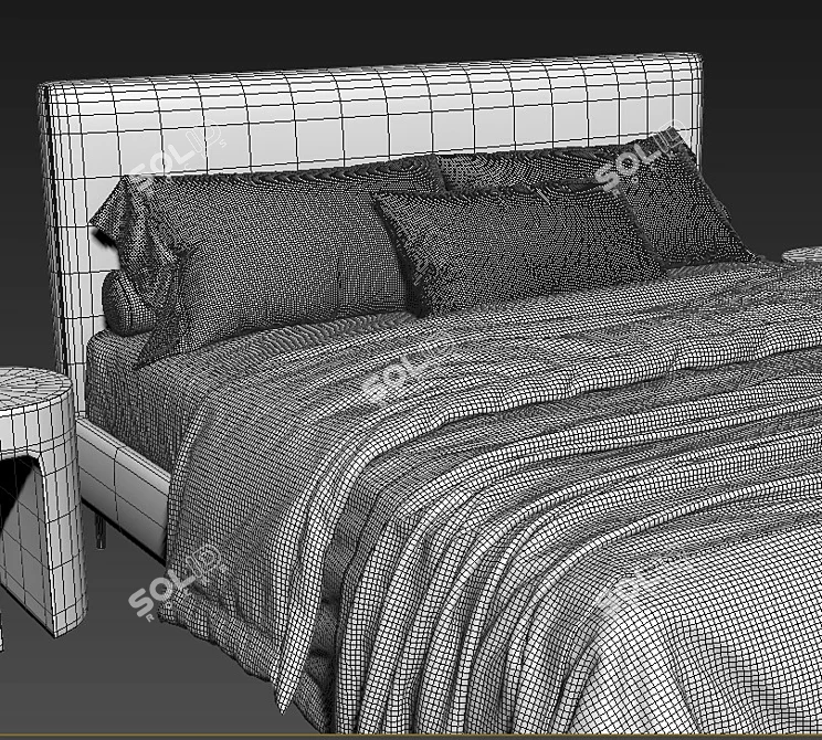 Luxury Double Bed Model Download 3D model image 4