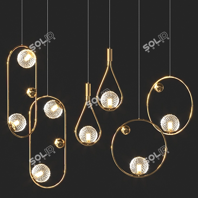 Elegant Hoop Lighting Collection 3D model image 1