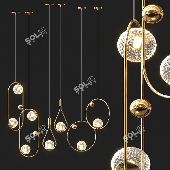 Elegant Hoop Lighting Collection 3D model image 2