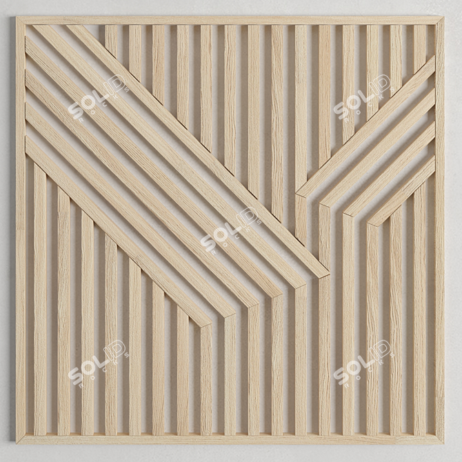 Modern Geometric Wood Wall Art 3D model image 1