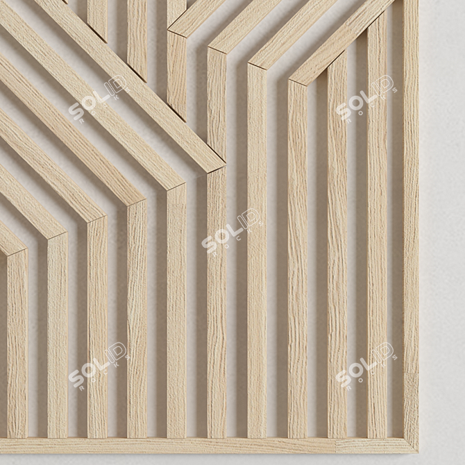 Modern Geometric Wood Wall Art 3D model image 2