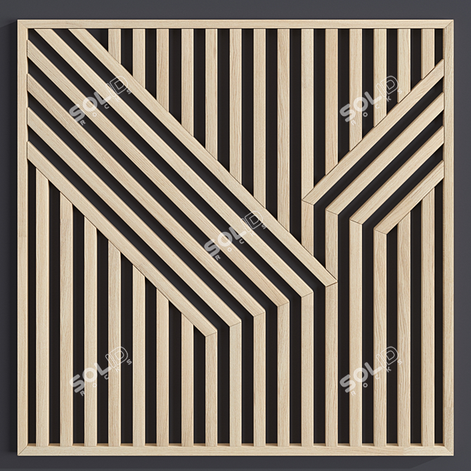 Modern Geometric Wood Wall Art 3D model image 5