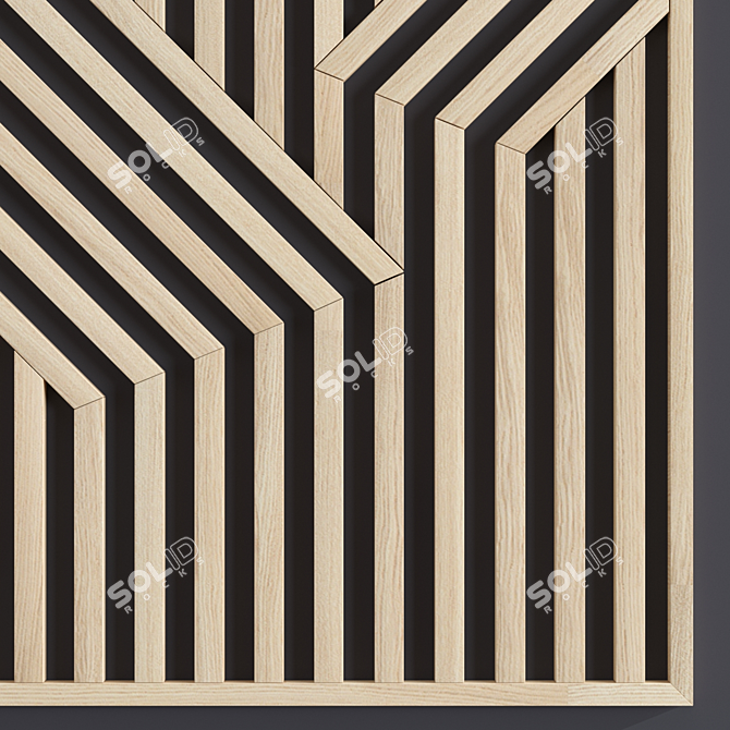 Modern Geometric Wood Wall Art 3D model image 6