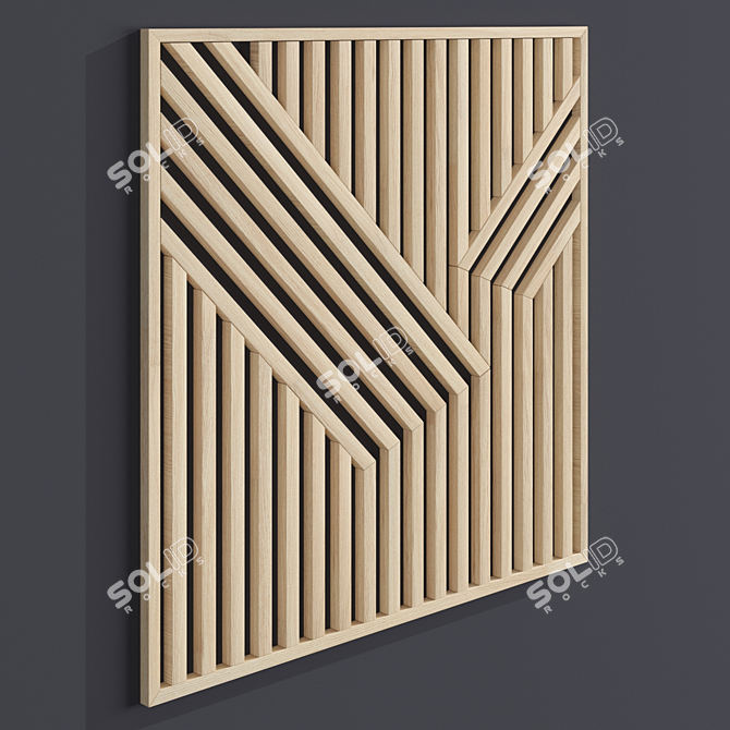 Modern Geometric Wood Wall Art 3D model image 7