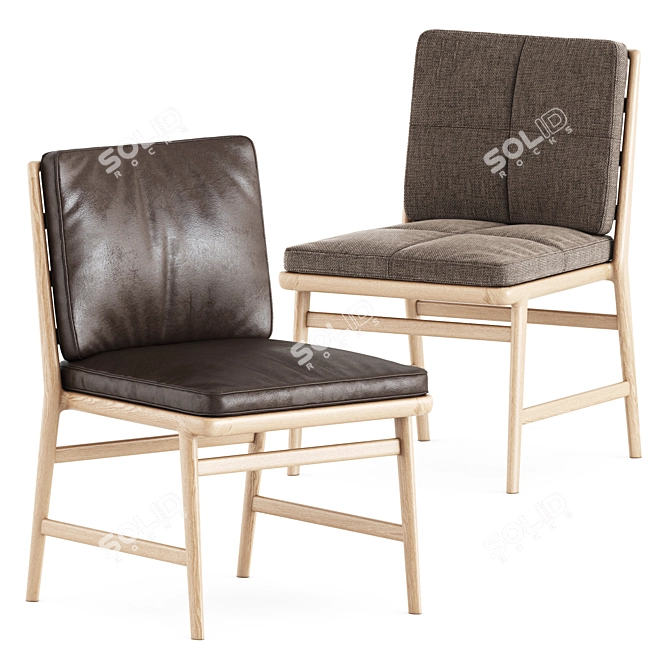 Elegant Ladder Back Chair 3D model image 1