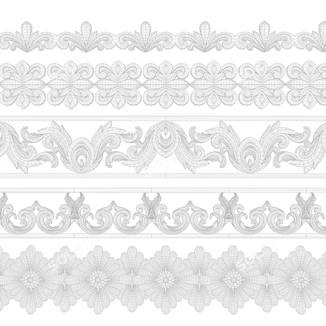 Versatile Ornamental Trim Set 3D model image 5