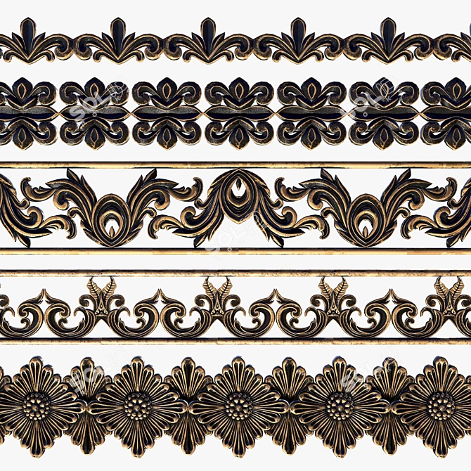 Versatile Ornamental Trim Set 3D model image 8