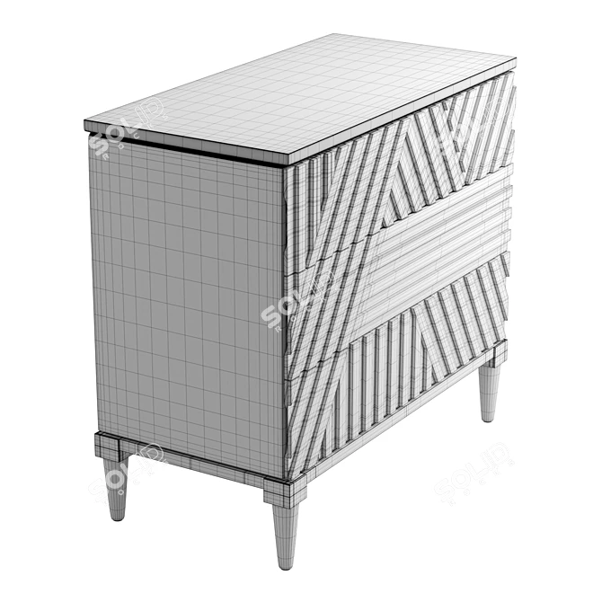 Geometric Blue Drawer Statement Chest 3D model image 6