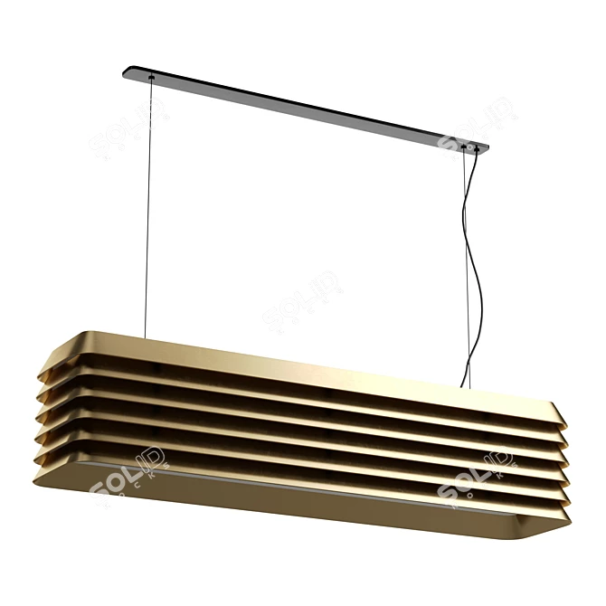 Sleek Louvre Aluminum Pendant Light 3D model image 1