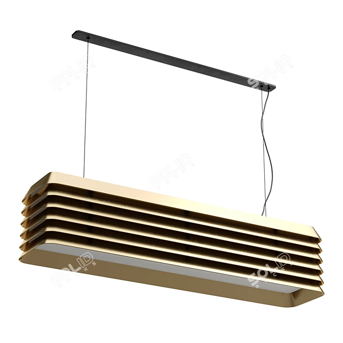 Sleek Louvre Aluminum Pendant Light 3D model image 4
