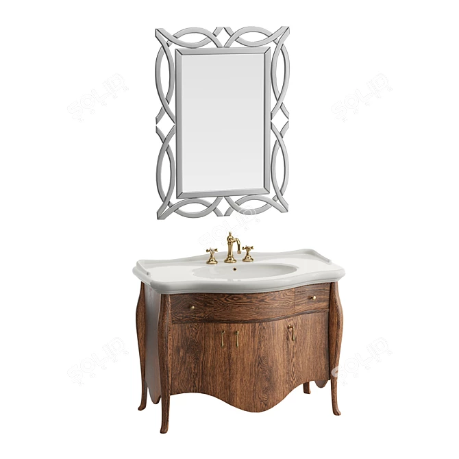 Classic Bathroom Vanity Set 3D model image 1