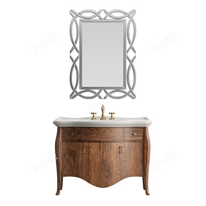 Classic Bathroom Vanity Set 3D model image 2