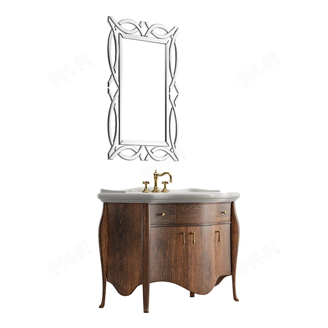 Classic Bathroom Vanity Set 3D model image 3