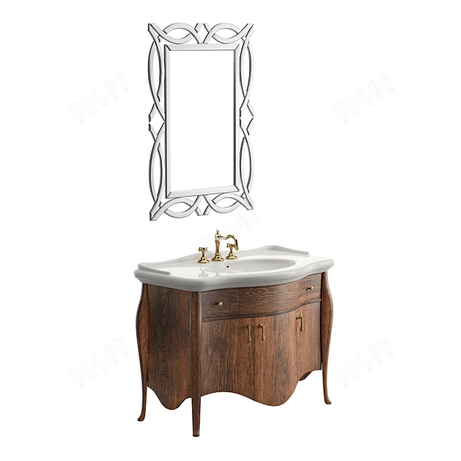 Classic Bathroom Vanity Set 3D model image 4