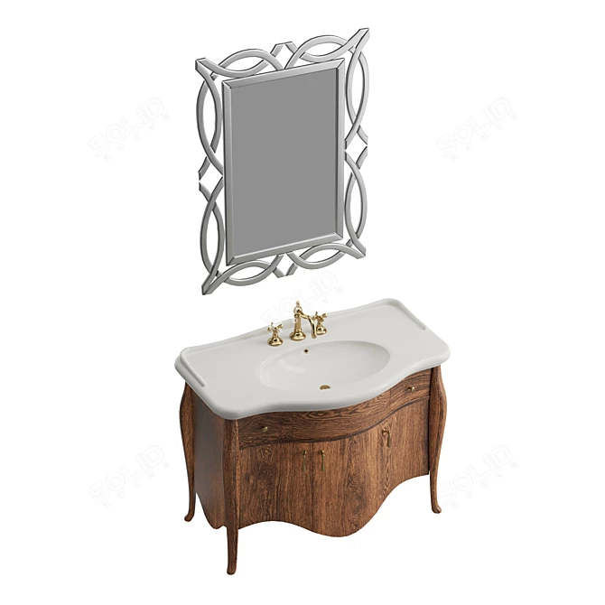 Classic Bathroom Vanity Set 3D model image 5