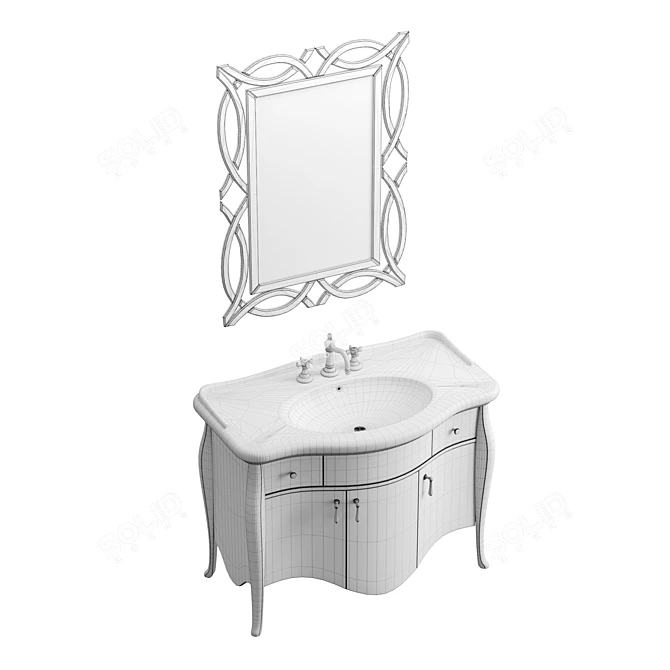 Classic Bathroom Vanity Set 3D model image 6