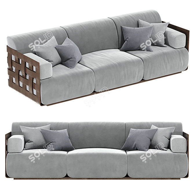 Rugiano Braid Sofa, Modern Design 3D model image 2