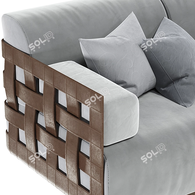 Rugiano Braid Sofa, Modern Design 3D model image 4