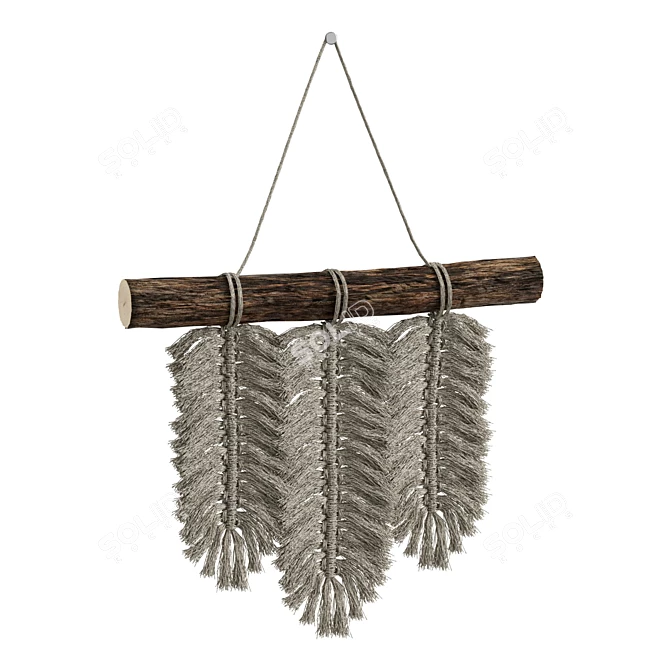 Boho Feather Tassel Hanging Decoration 3D model image 1