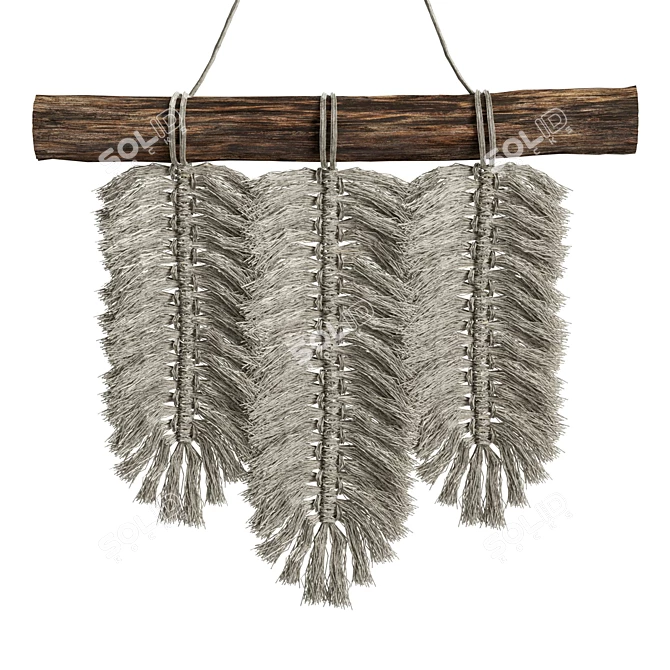 Boho Feather Tassel Hanging Decoration 3D model image 5