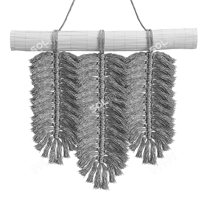 Boho Feather Tassel Hanging Decoration 3D model image 6