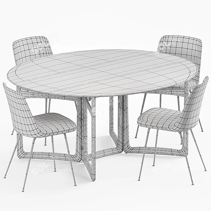 Versatile &Tradition Dining Set 3D model image 7