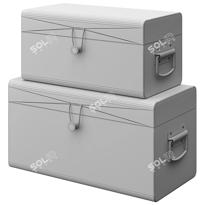 Daven Set Metal Trunks Pink 3D model image 2