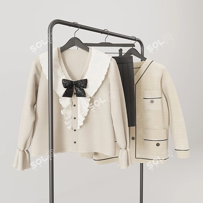 Floor Stand Woman Clothes Set 3D model image 4