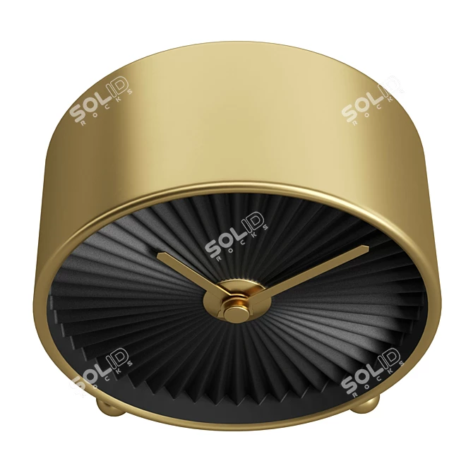 Retro-Glam Brass Clock 3D model image 4